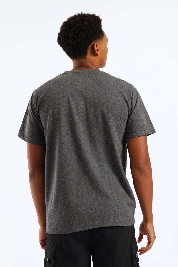 Authentic Basic Print Tee - Charcoal
