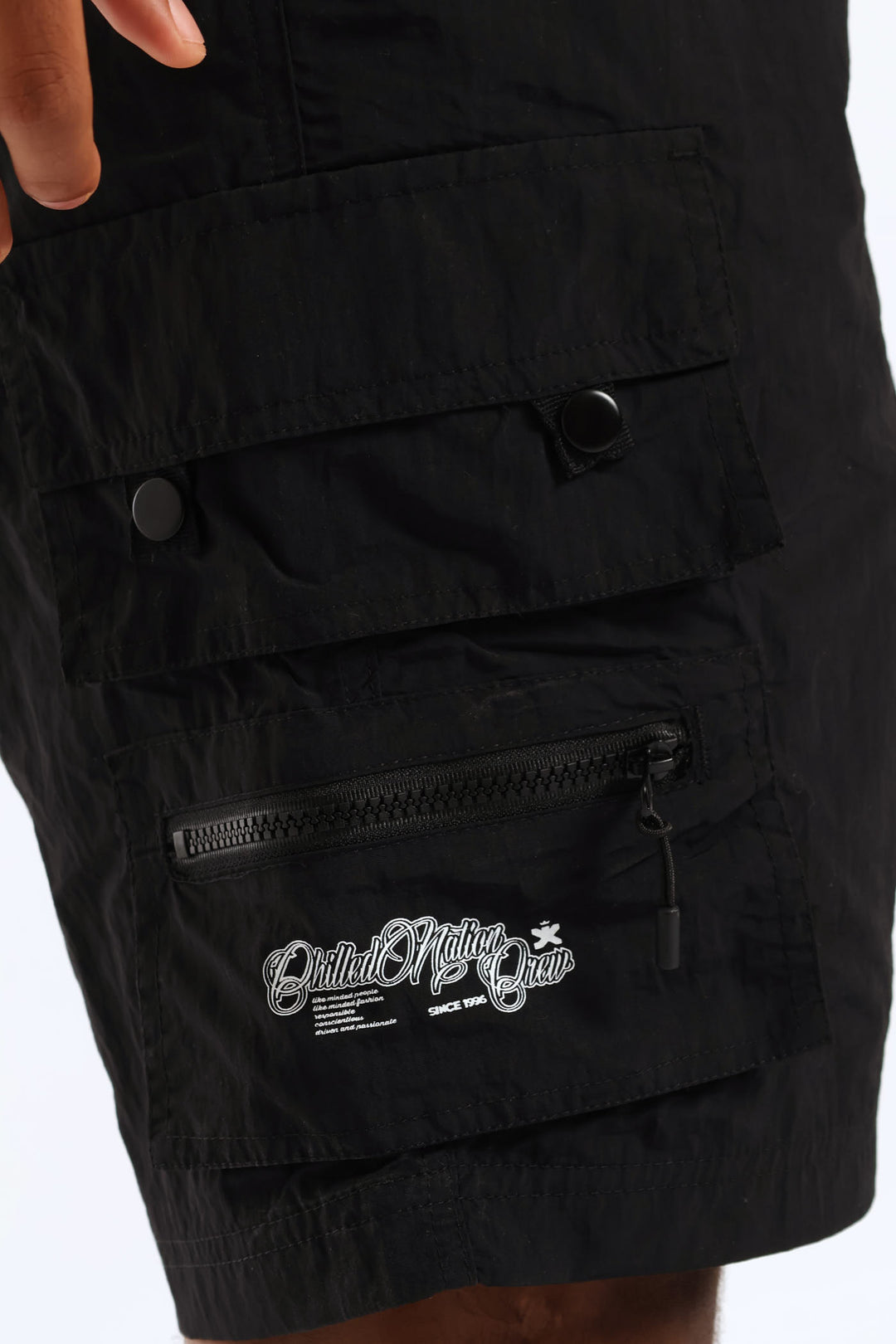 Taslon Cargo Shorts - Black