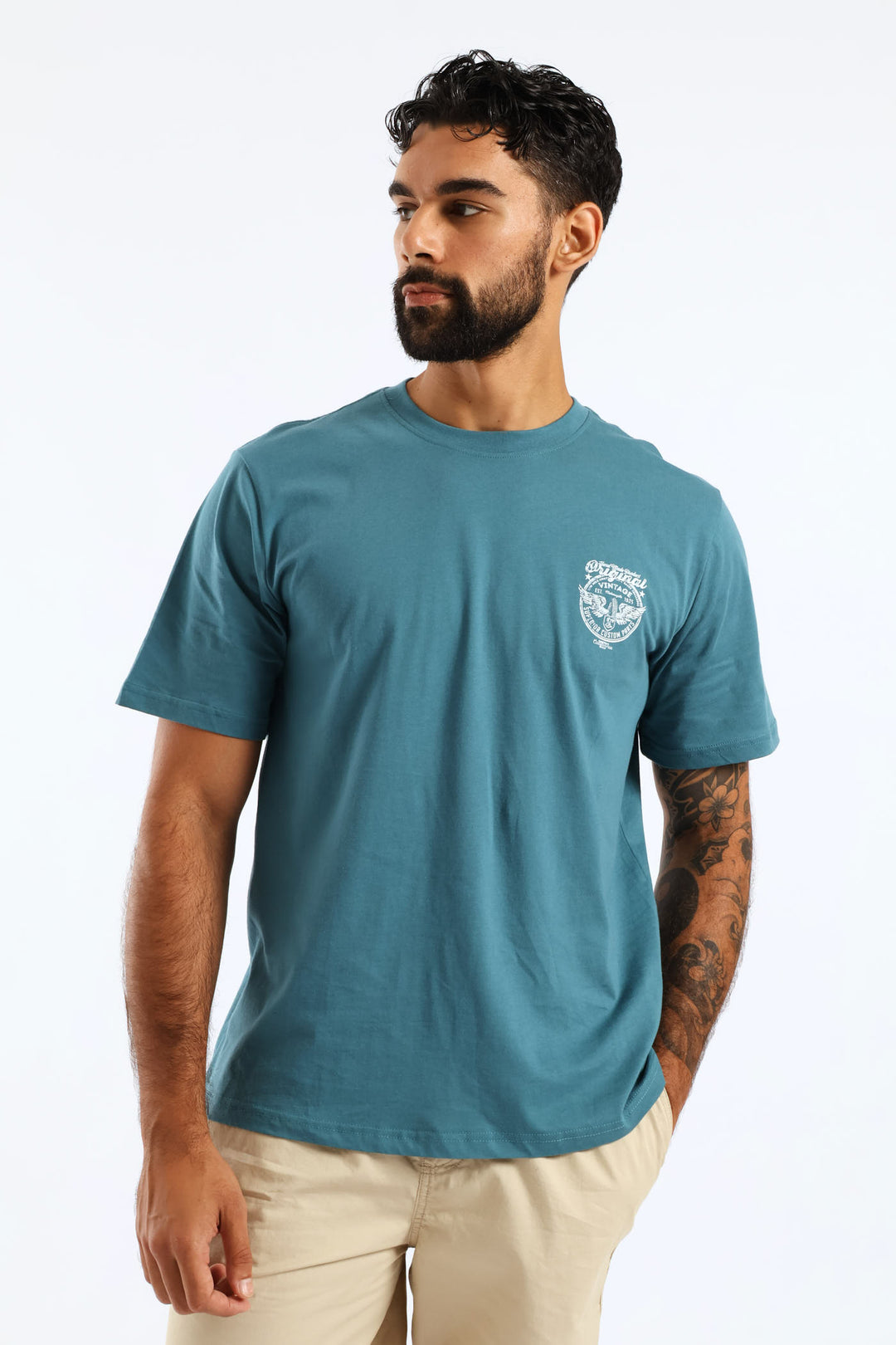 Original Cola Wings Front & Back Tee - Teal