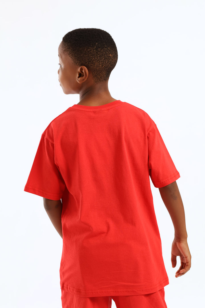 Boys Gamer For Life Print T-Shirt - Red