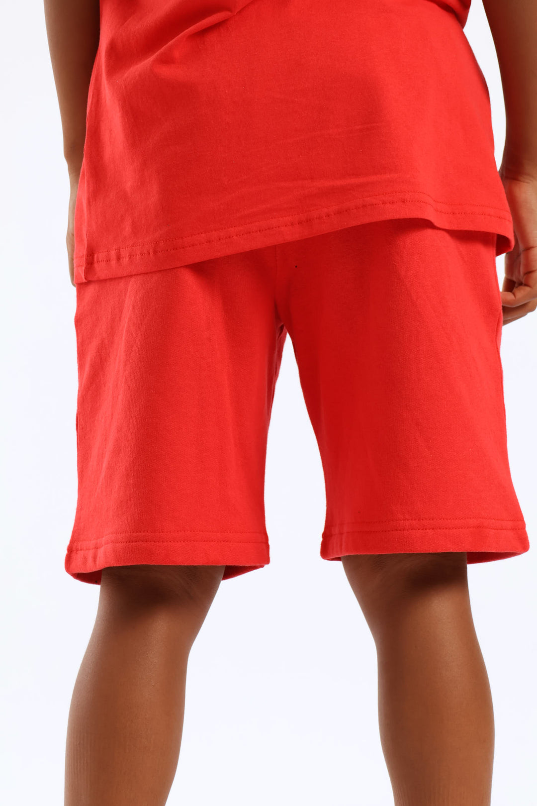 Boys Slogan Fleece Short - Red