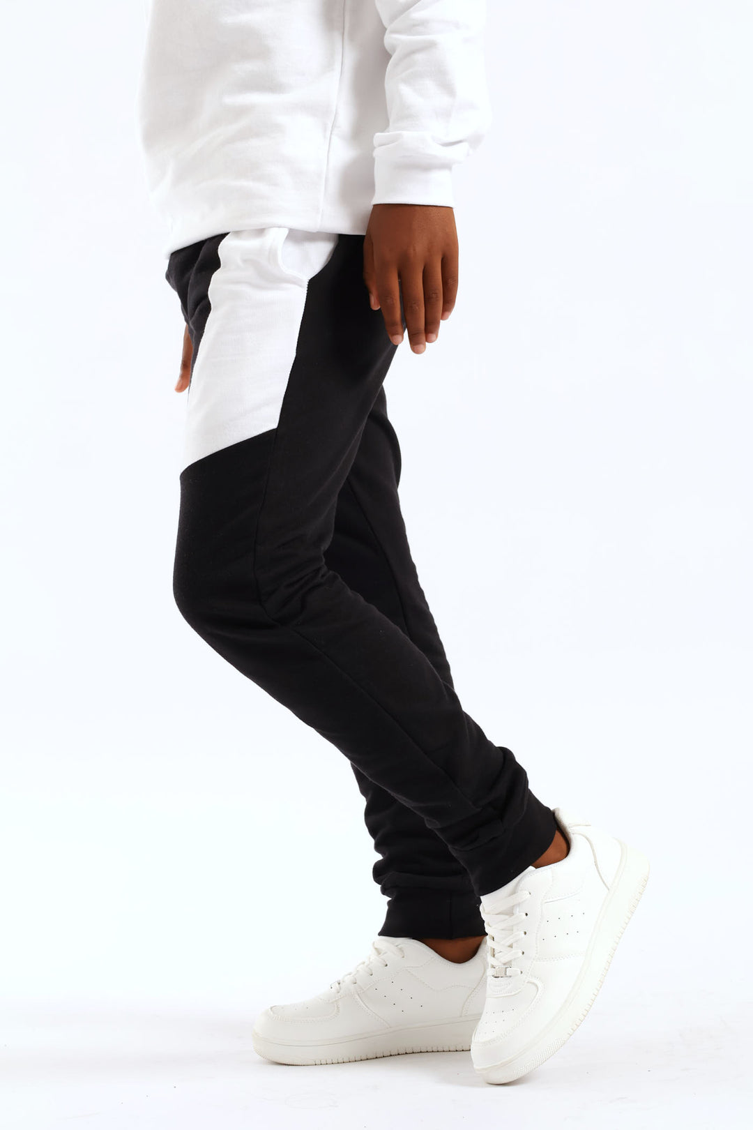 Boys Mr Beast Fleece Joggers - Black/White