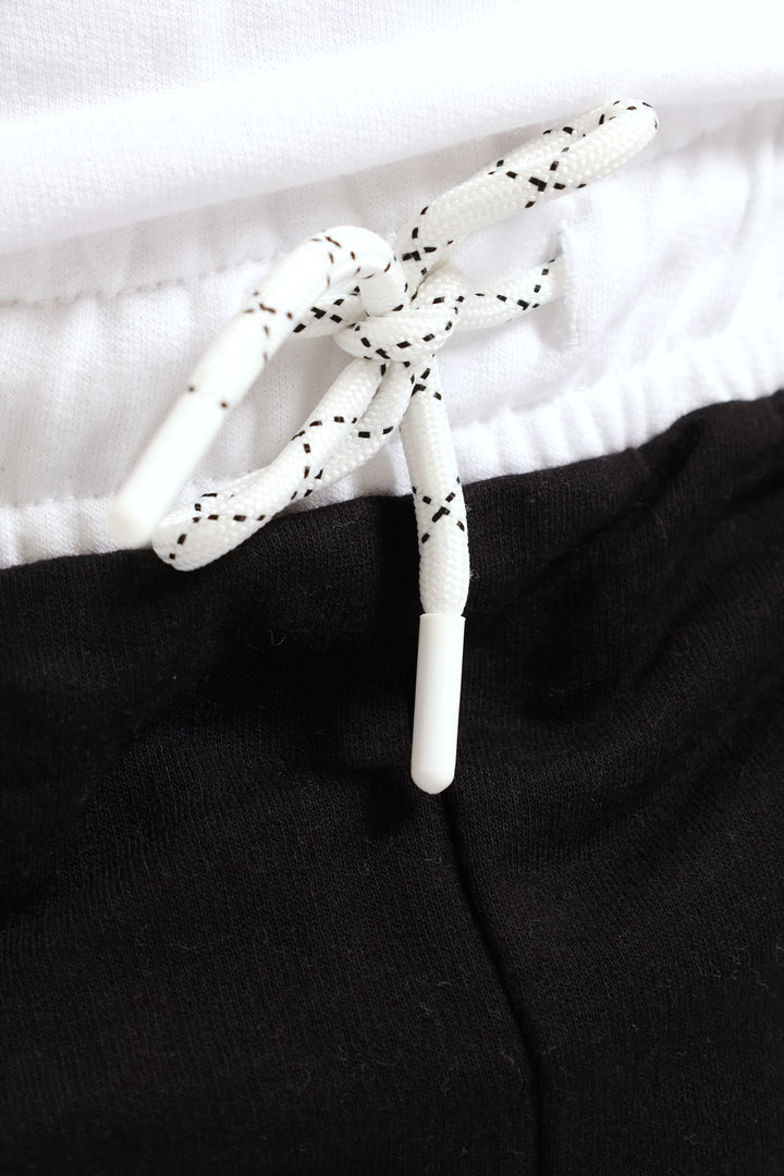 Boys Mr Beast Front & Back Crew Top - White