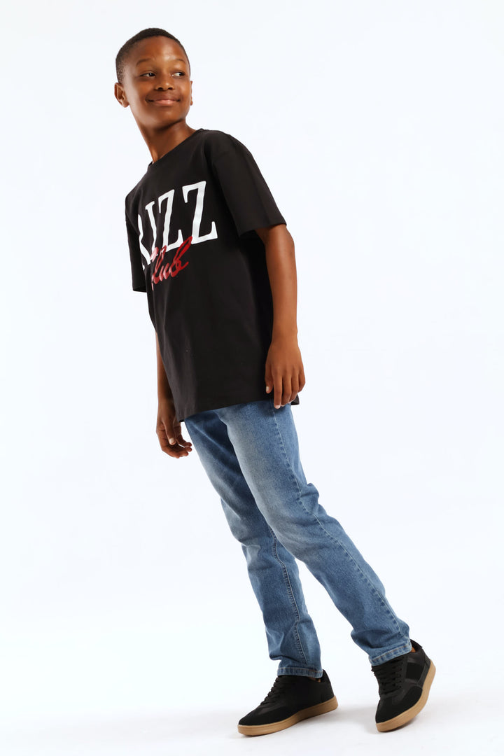 Boys Saddle Jean - Mid Blue