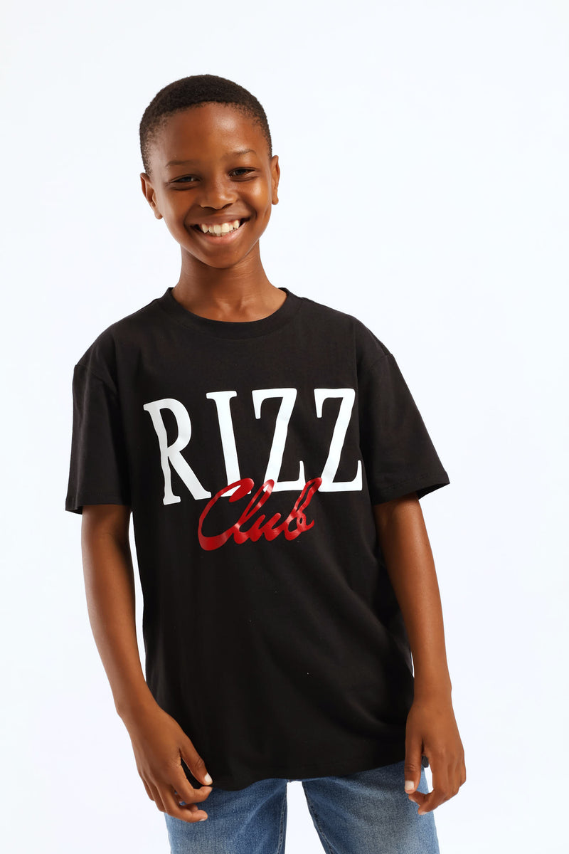 Boys Rizz Club T-Shirt - Black