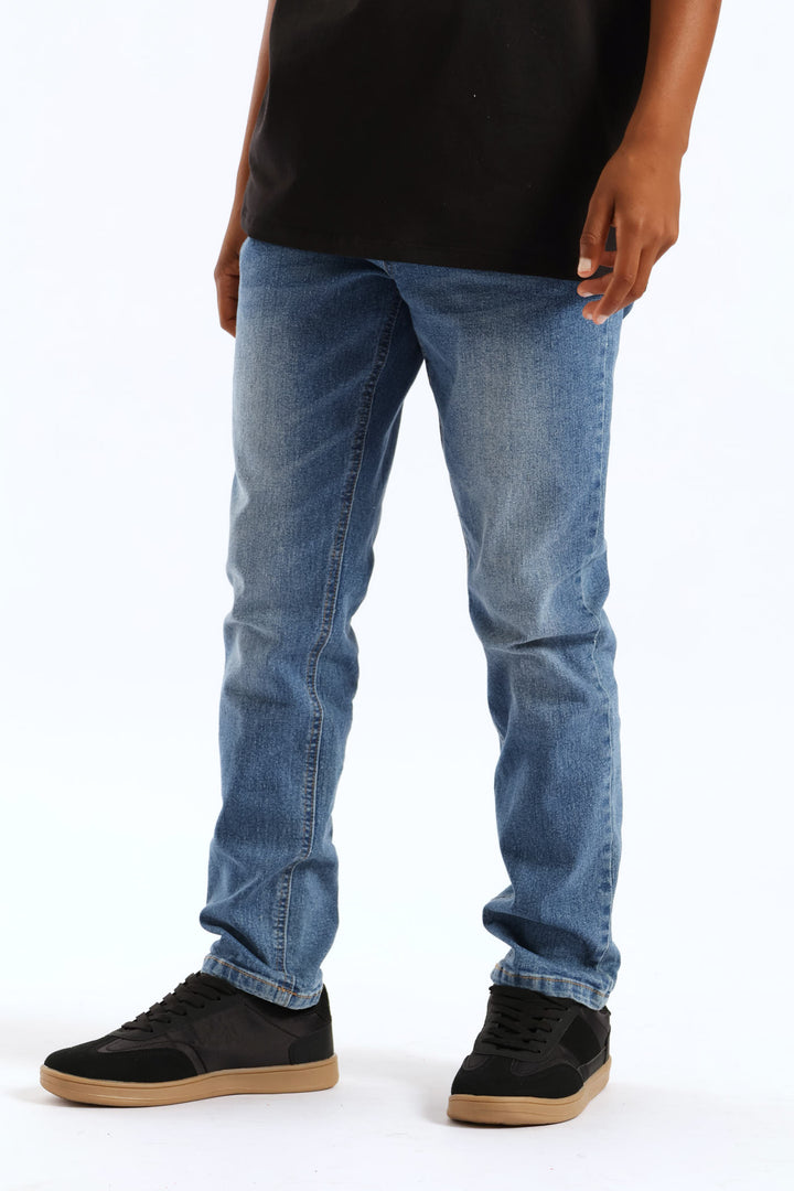 Boys Saddle Jean - Mid Blue