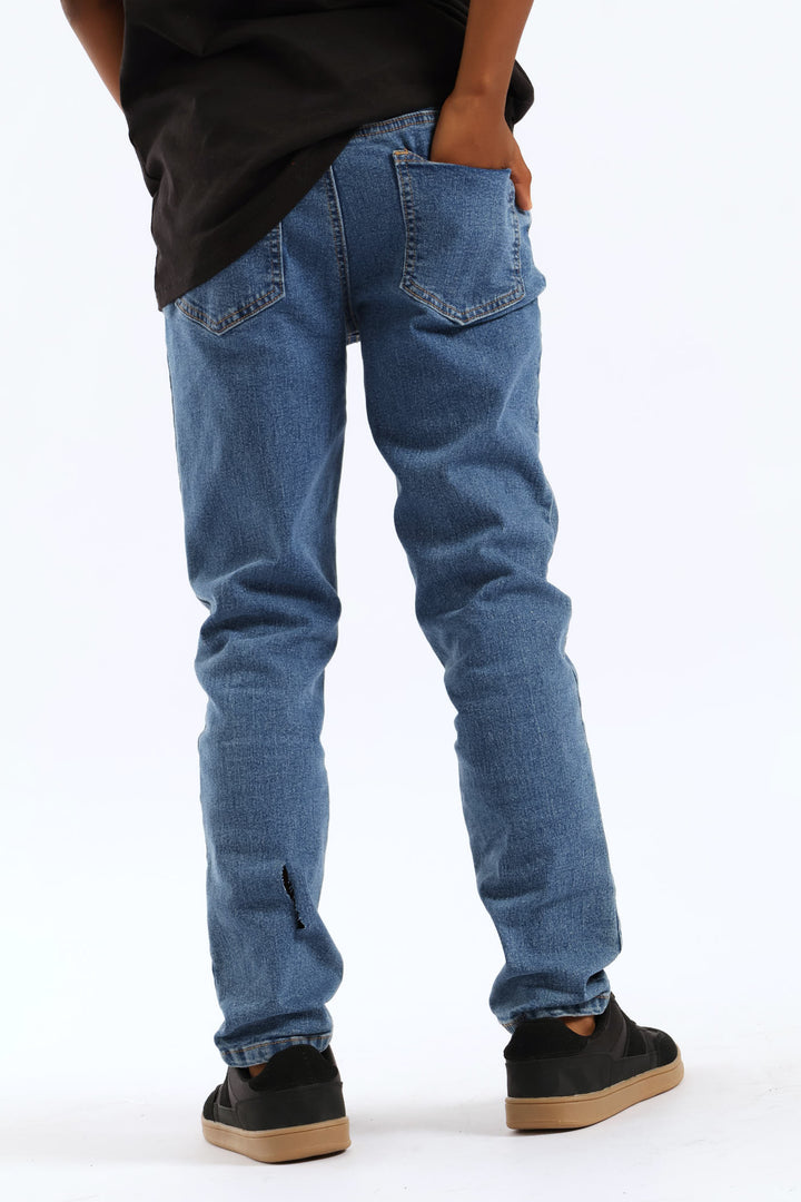 Boys Saddle Jean - Mid Blue