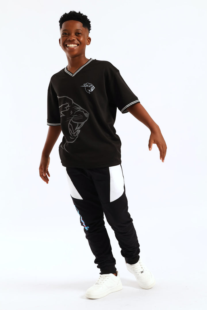 Boys Mesh Sports T-Shirt - Black