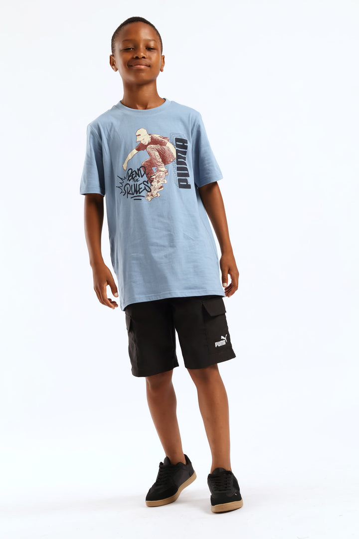 Boys Cool Biker Tee - Blue