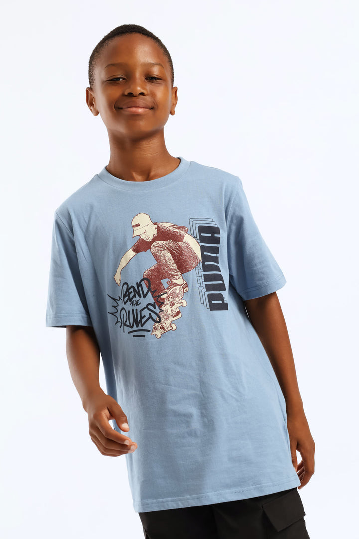 Boys Cool Biker Tee - Blue