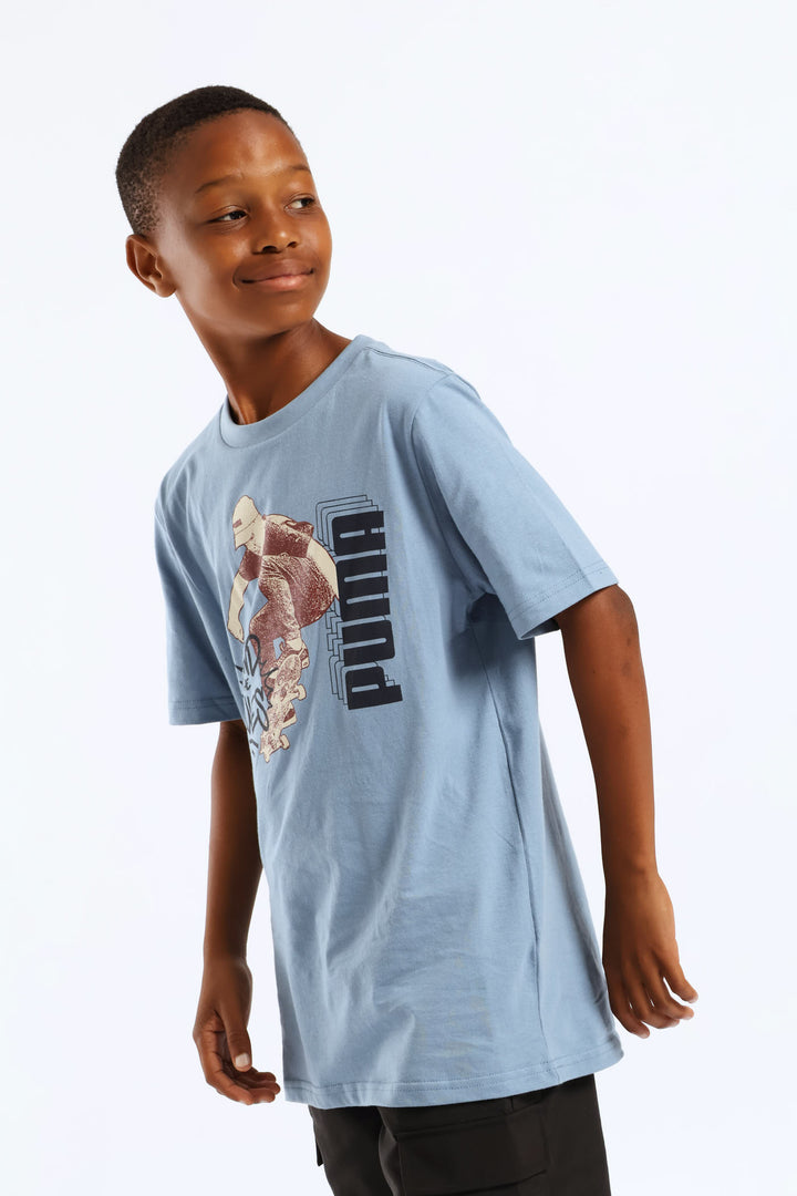 Boys Cool Biker Tee - Blue