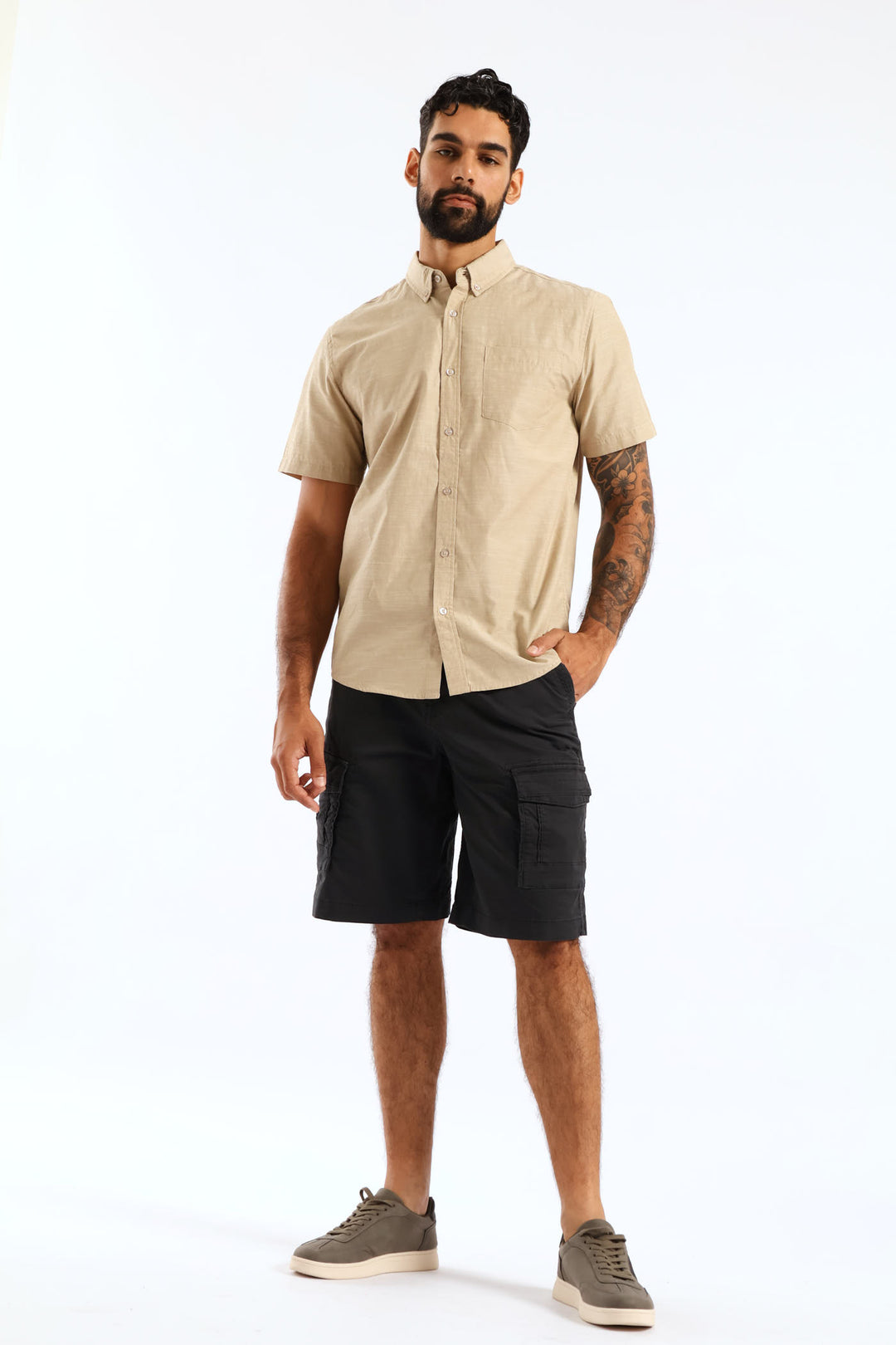 Ringspun Slub Button Down Shirt - Stone