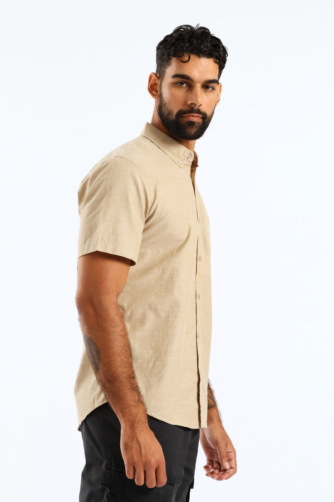 Ringspun Slub Button Down Shirt - Stone