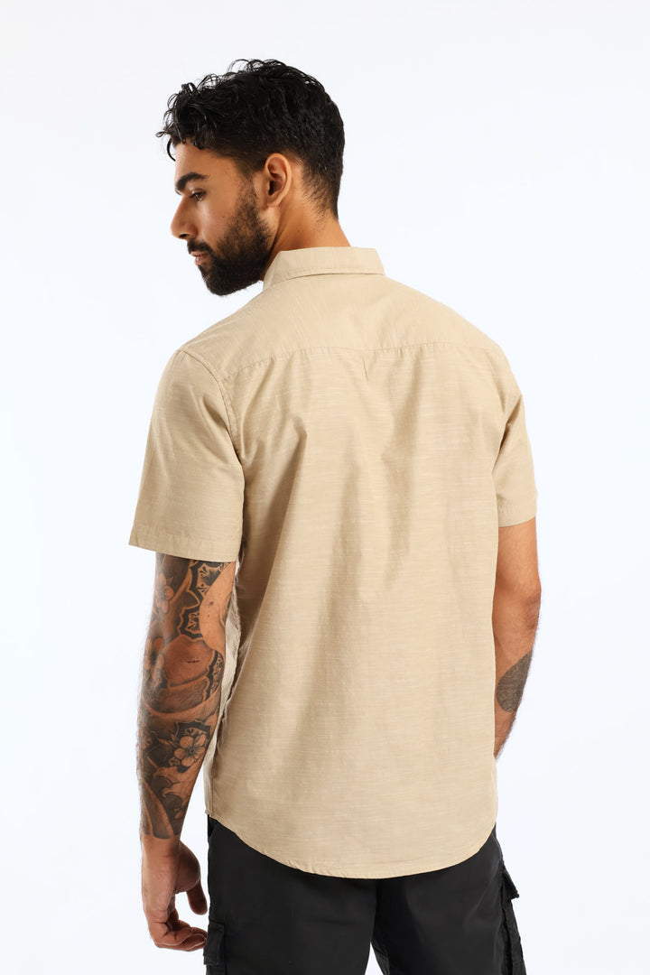Ringspun Slub Button Down Shirt - Stone