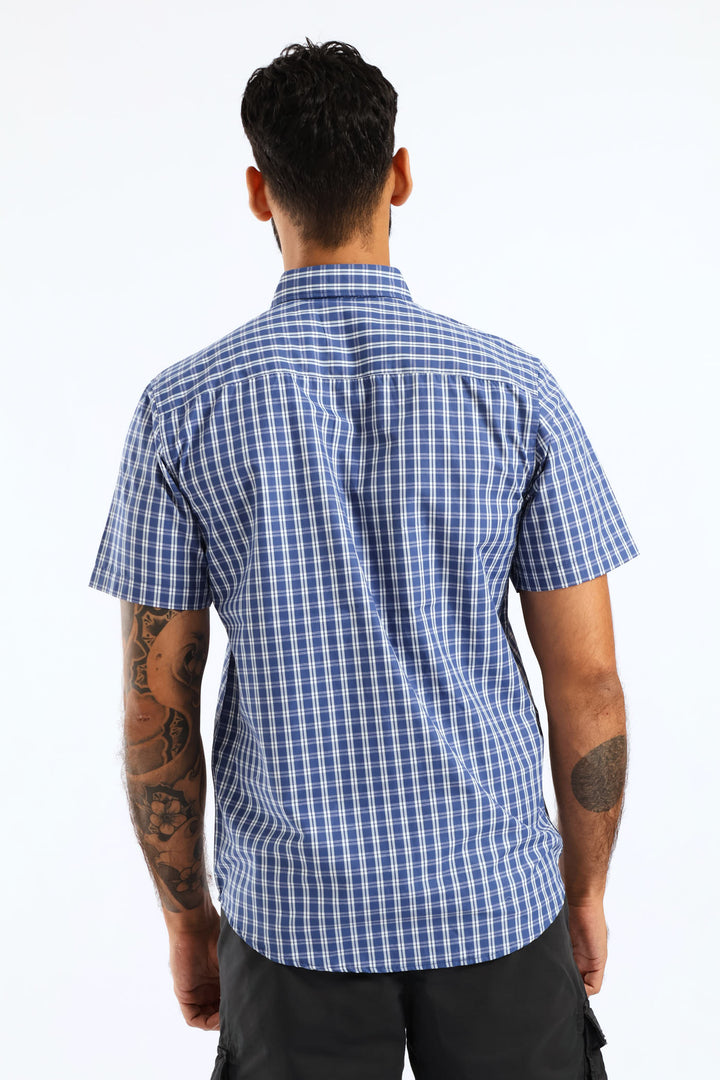 Button Down Check Shirt - Blue