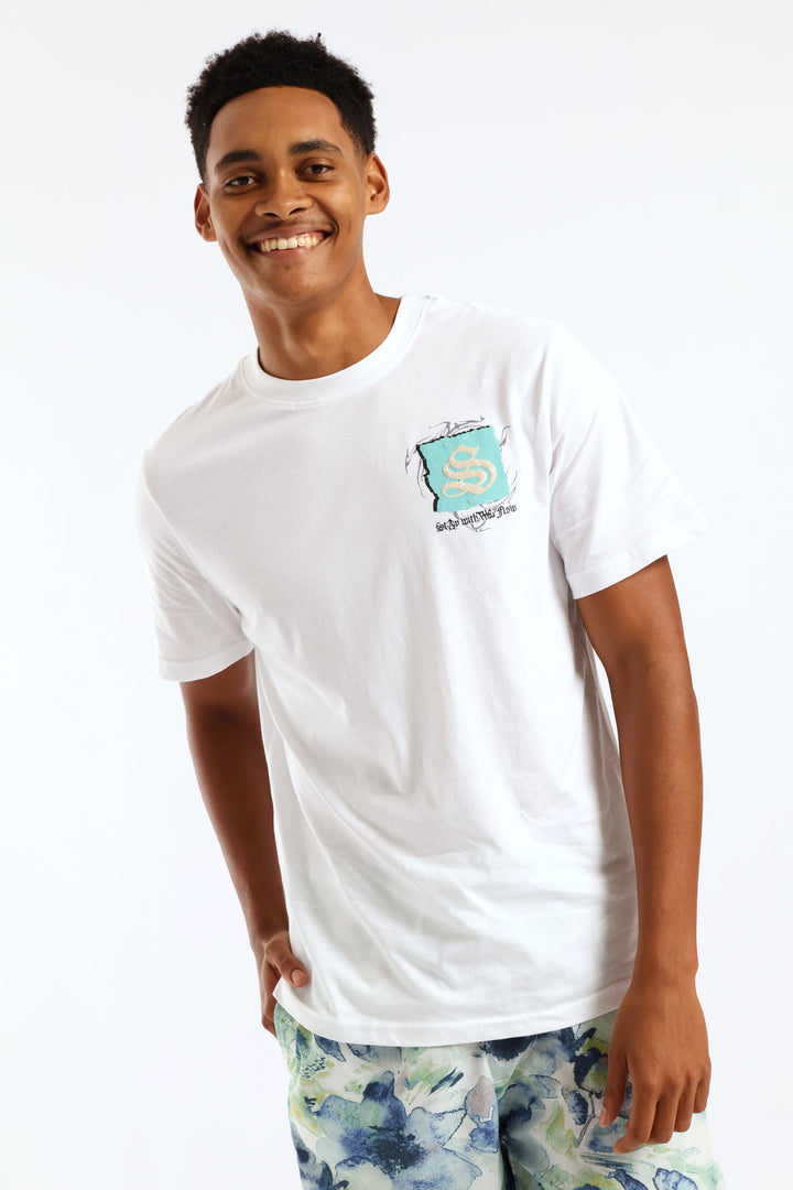 Self Made Front & Back Print Tee - White