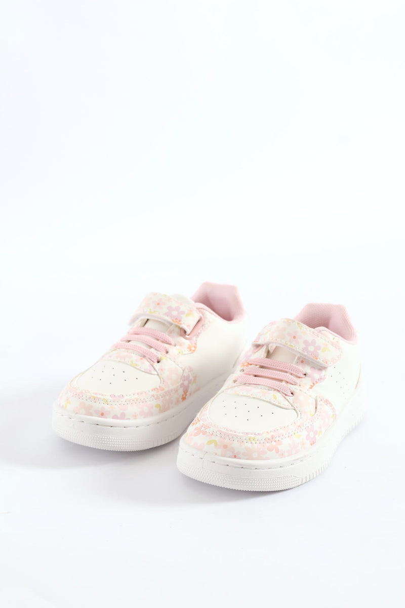 Pre-Girls Floral Court Sneaker - Pink