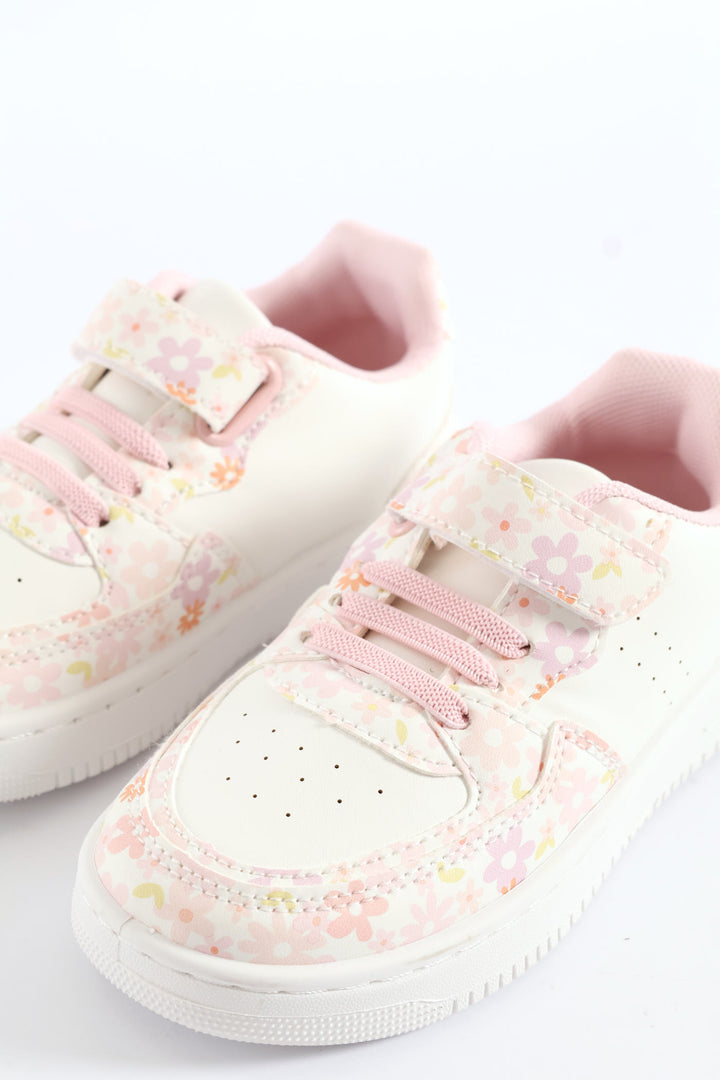 Pre-Girls Floral Court Sneaker - Pink