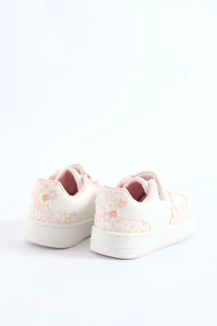Pre-Girls Floral Court Sneaker - Pink