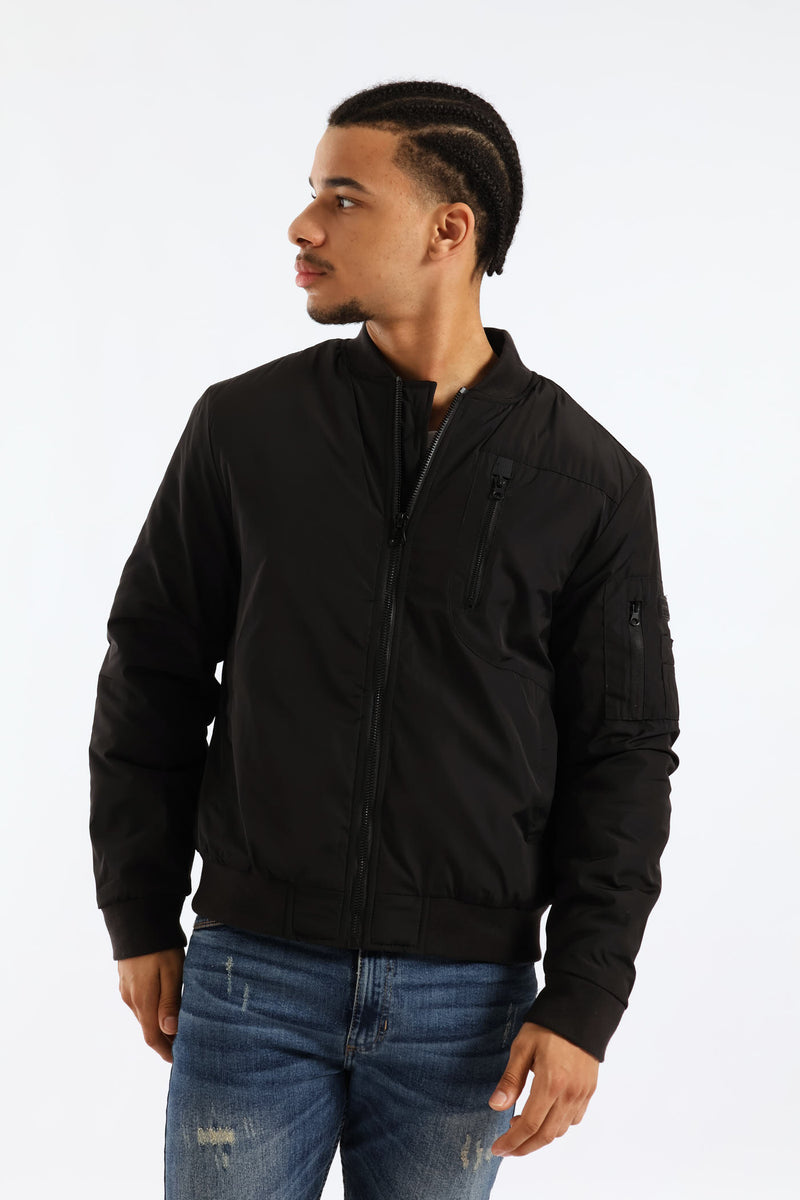 Basic Bomber Jacket - Black