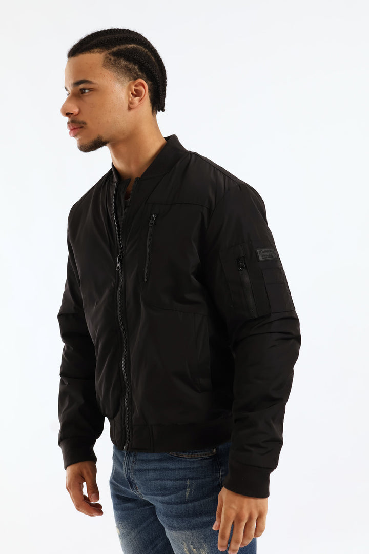 Basic Bomber Jacket - Black