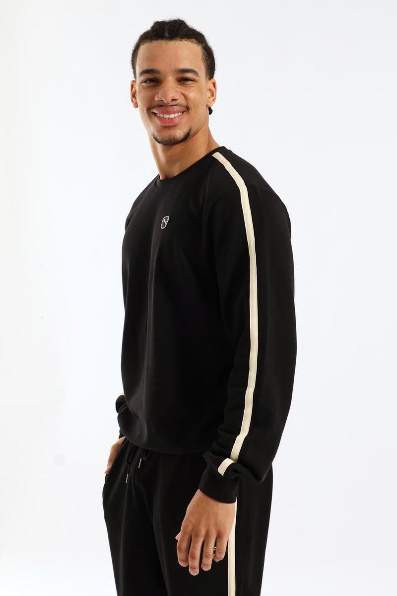 Essential Elevated Crew Tracktop - Black