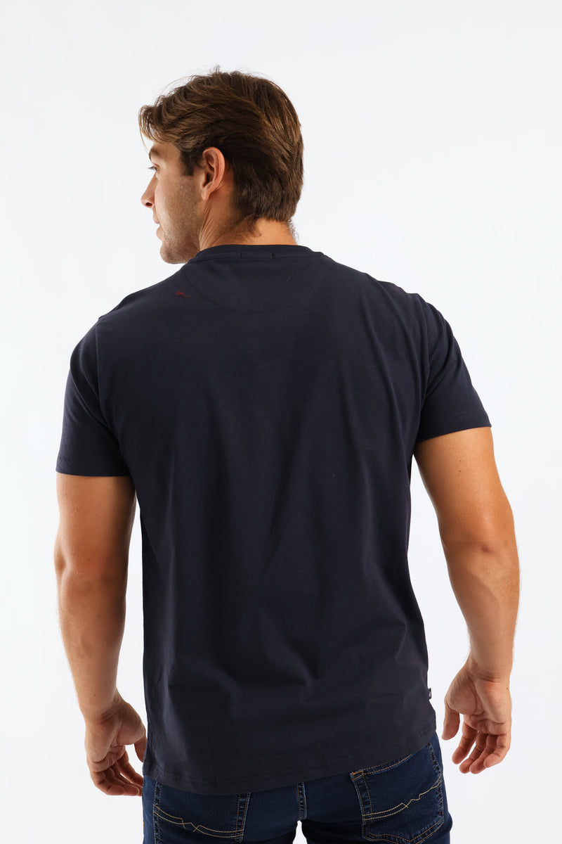 Asher Stripe Tee - Navy