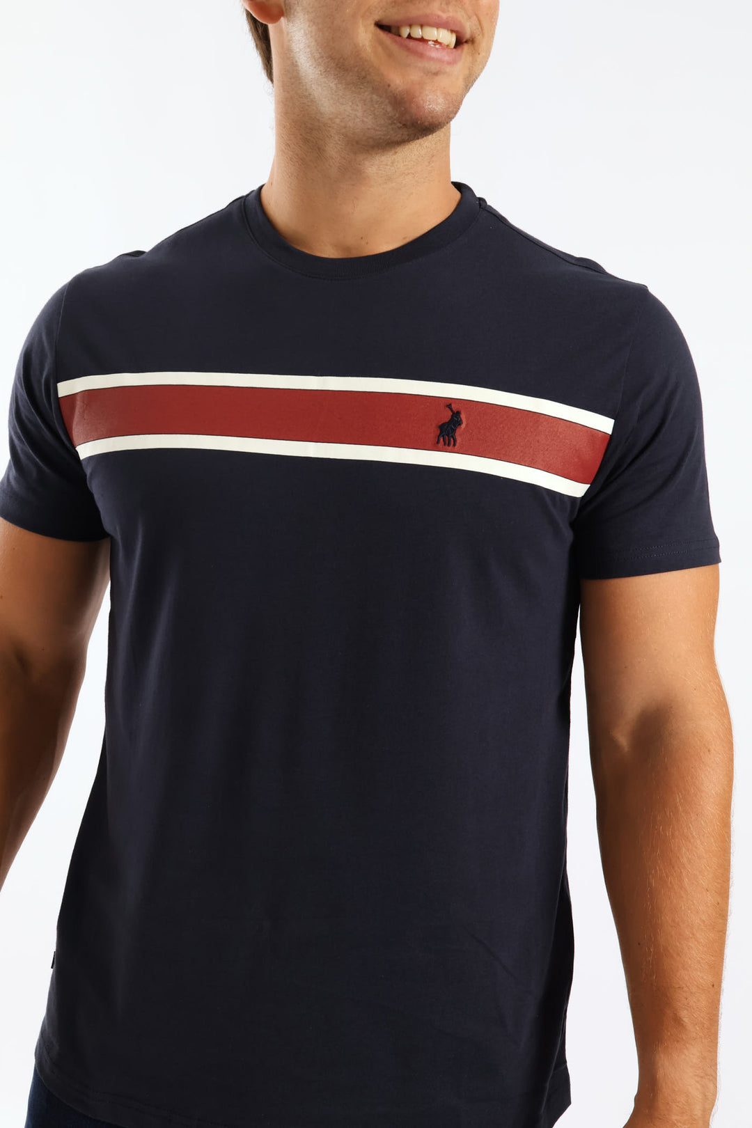Asher Stripe Tee - Navy