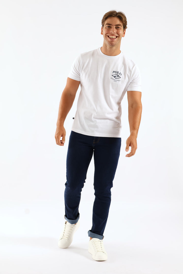 Chest Print Logo Tee - White