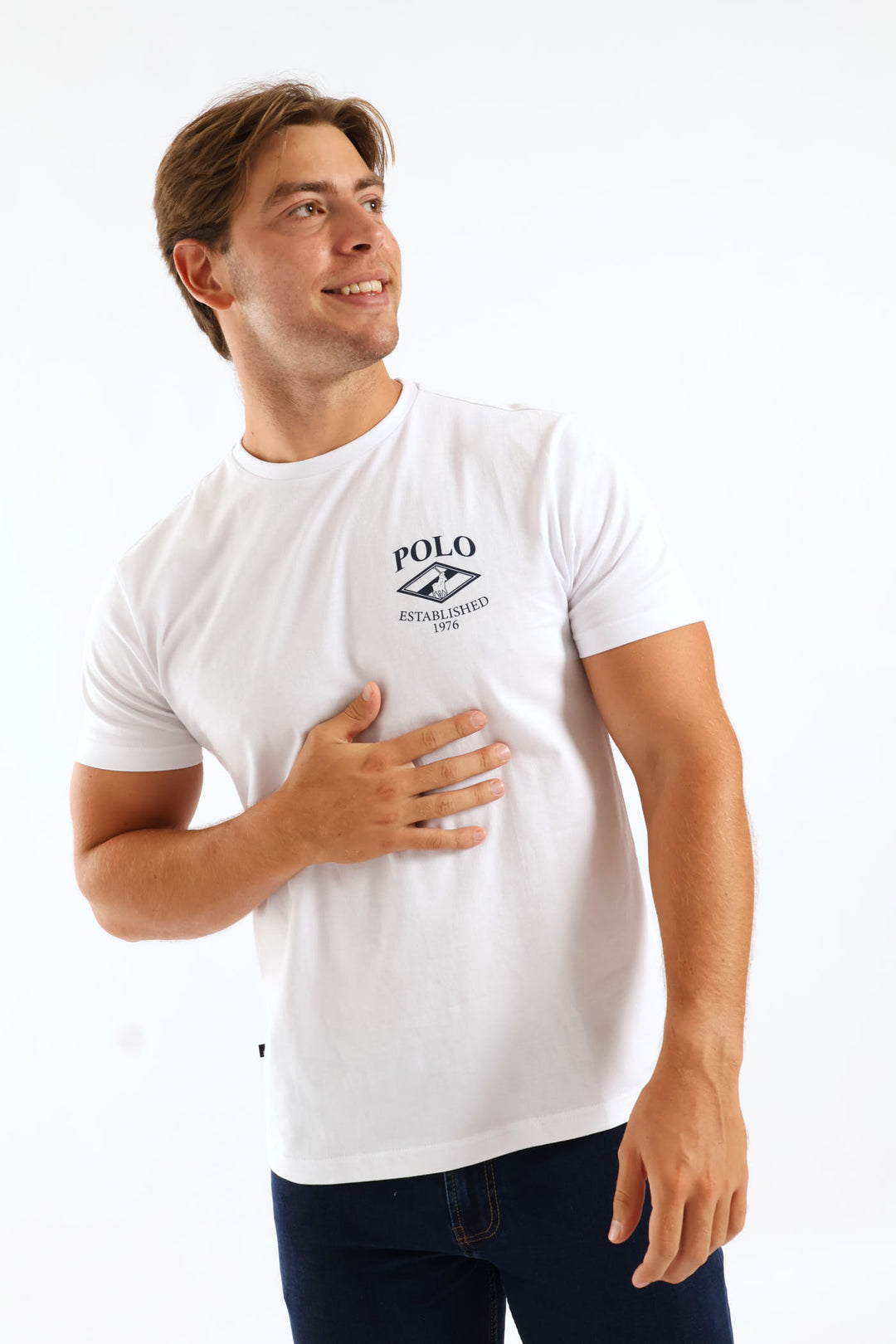 Chest Print Logo Tee - White