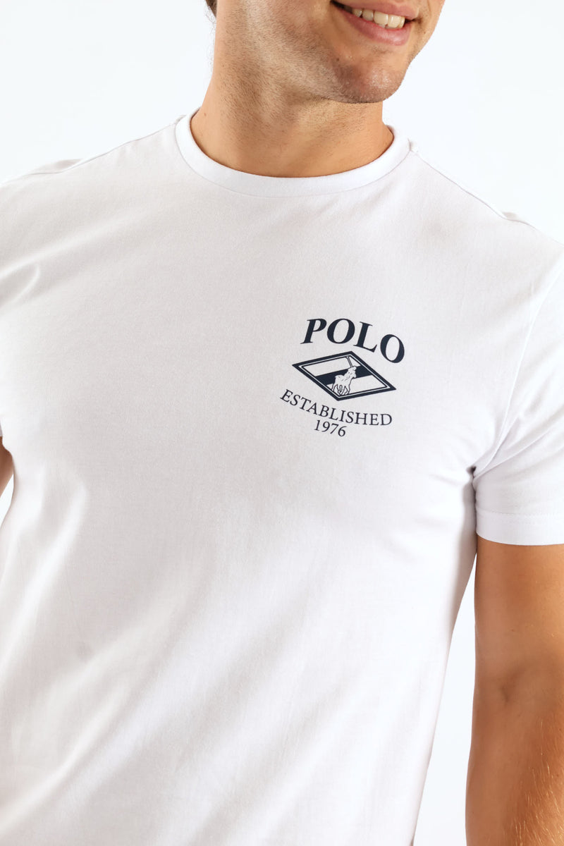 Chest Print Logo Tee - White