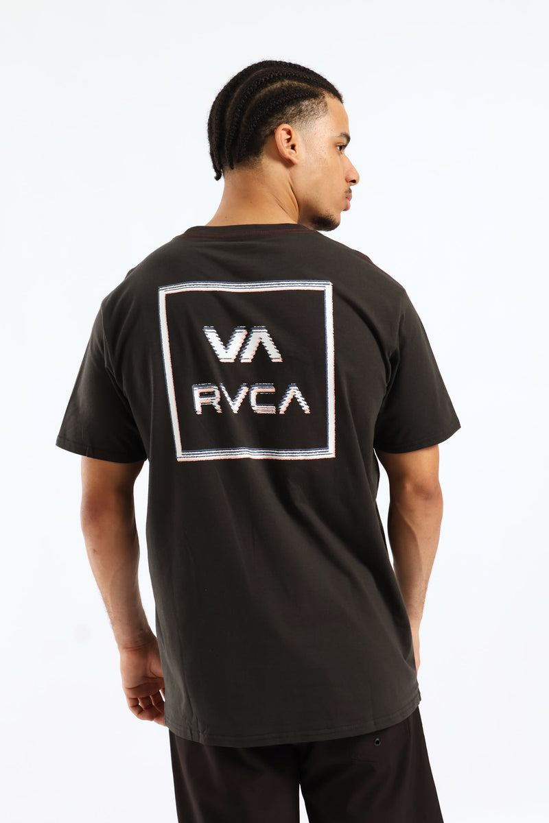 Glitch Red Stitch Tee - Black