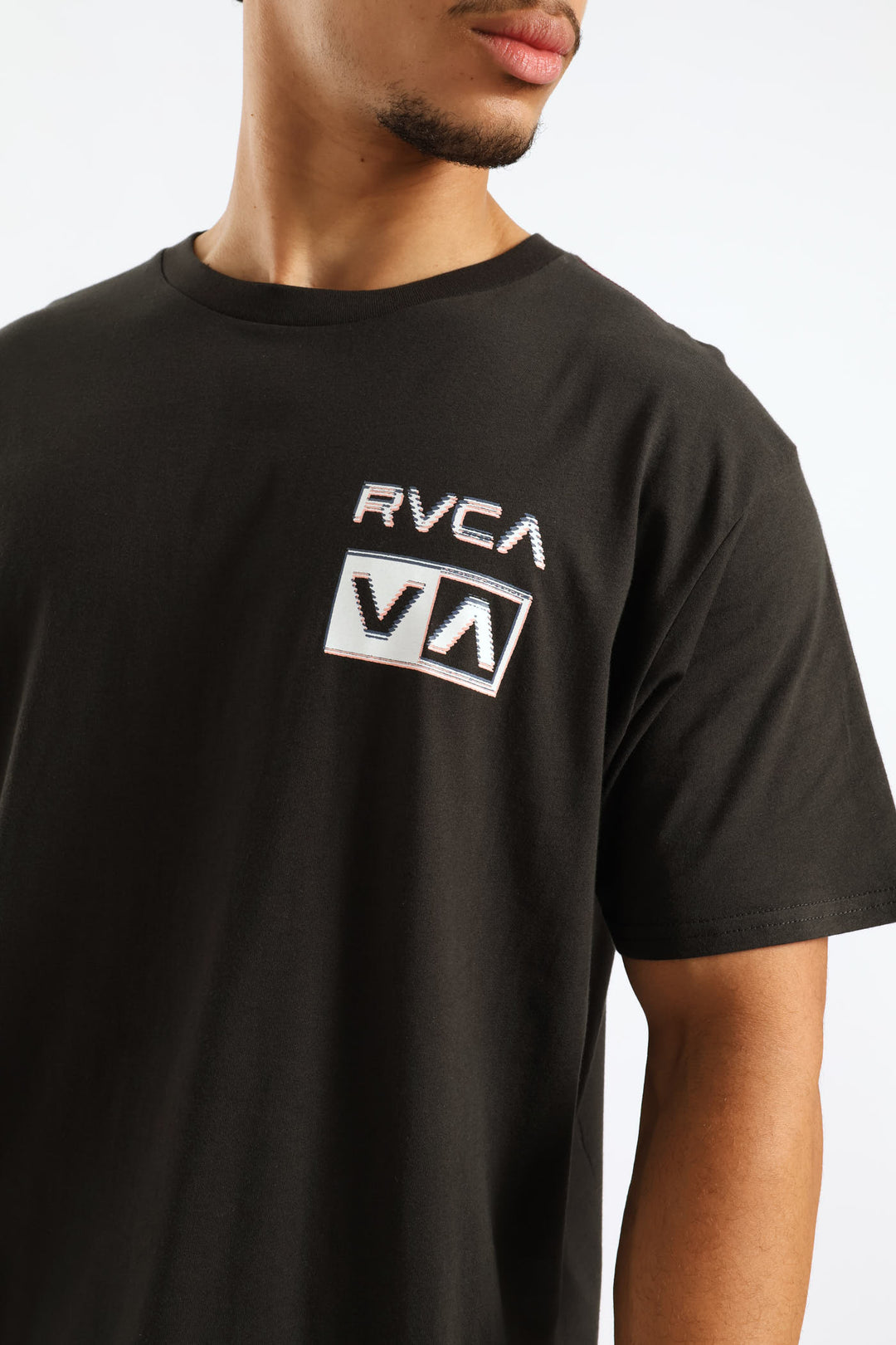 Glitch Red Stitch Tee - Black