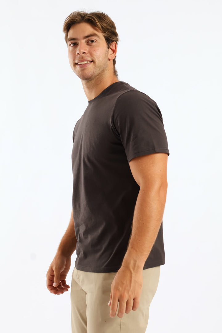 Plain Crew Tee - Charcoal