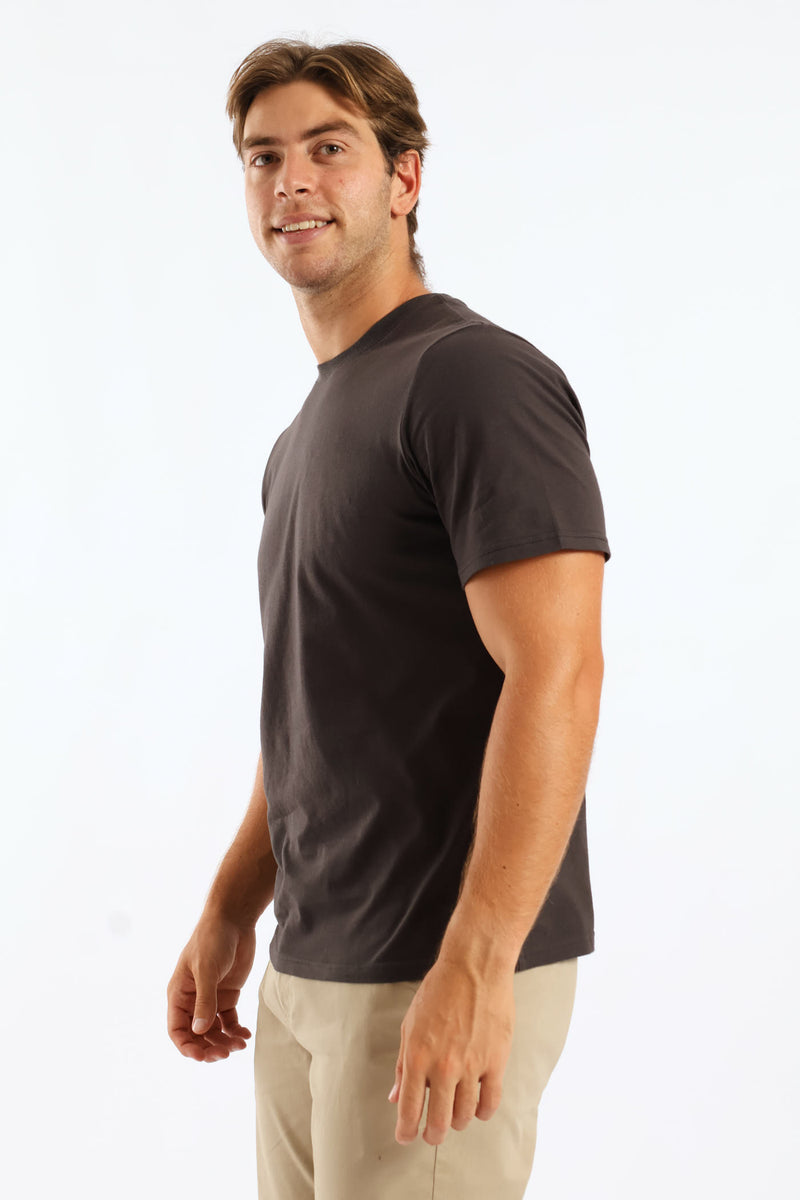 Plain Crew Tee - Charcoal