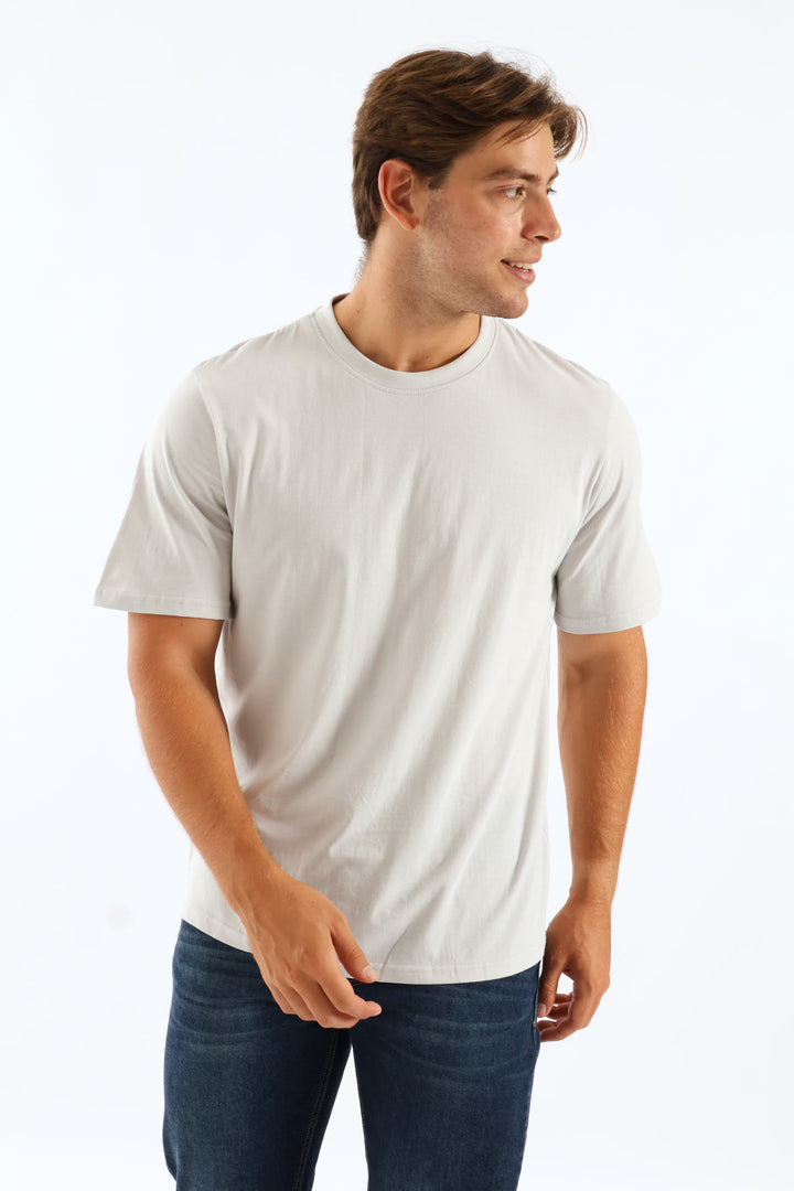 Plain Crew Tee - Cement