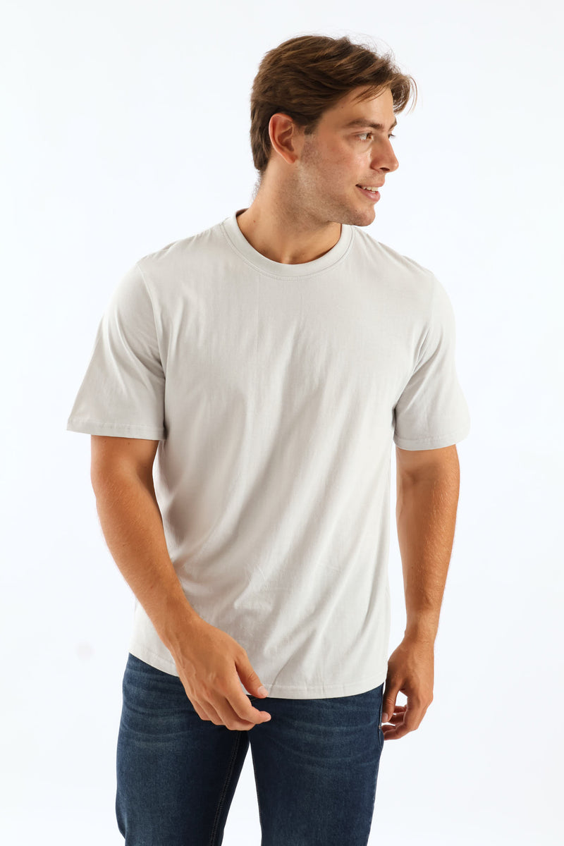Plain Crew Tee - Cement