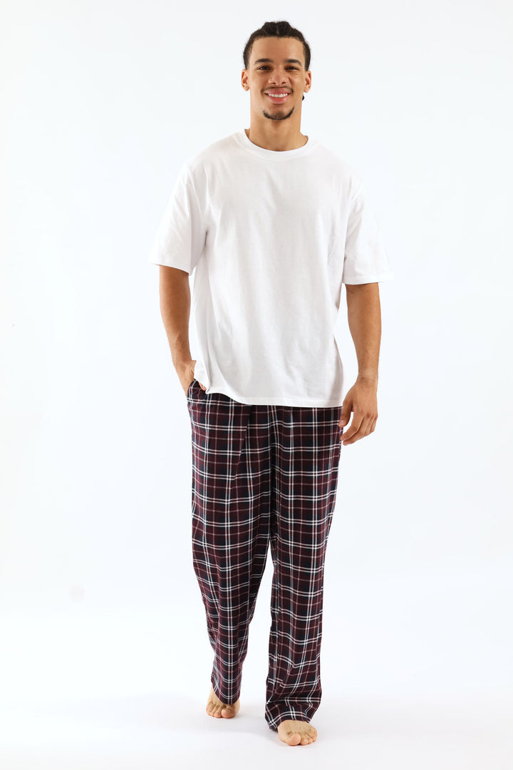 Check Butter Fleece Pant - Red