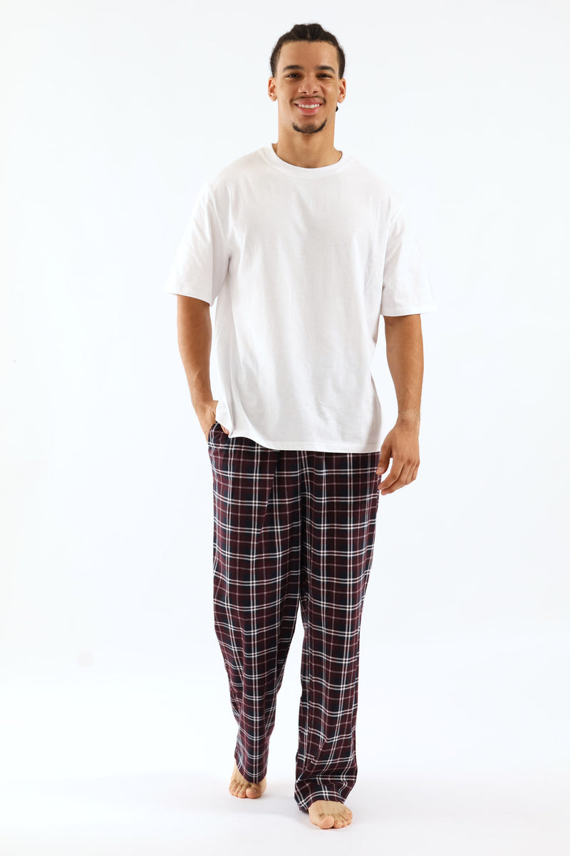Check Butter Fleece Pant - Red