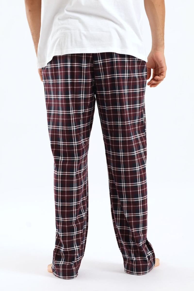 Check Butter Fleece Pant - Red