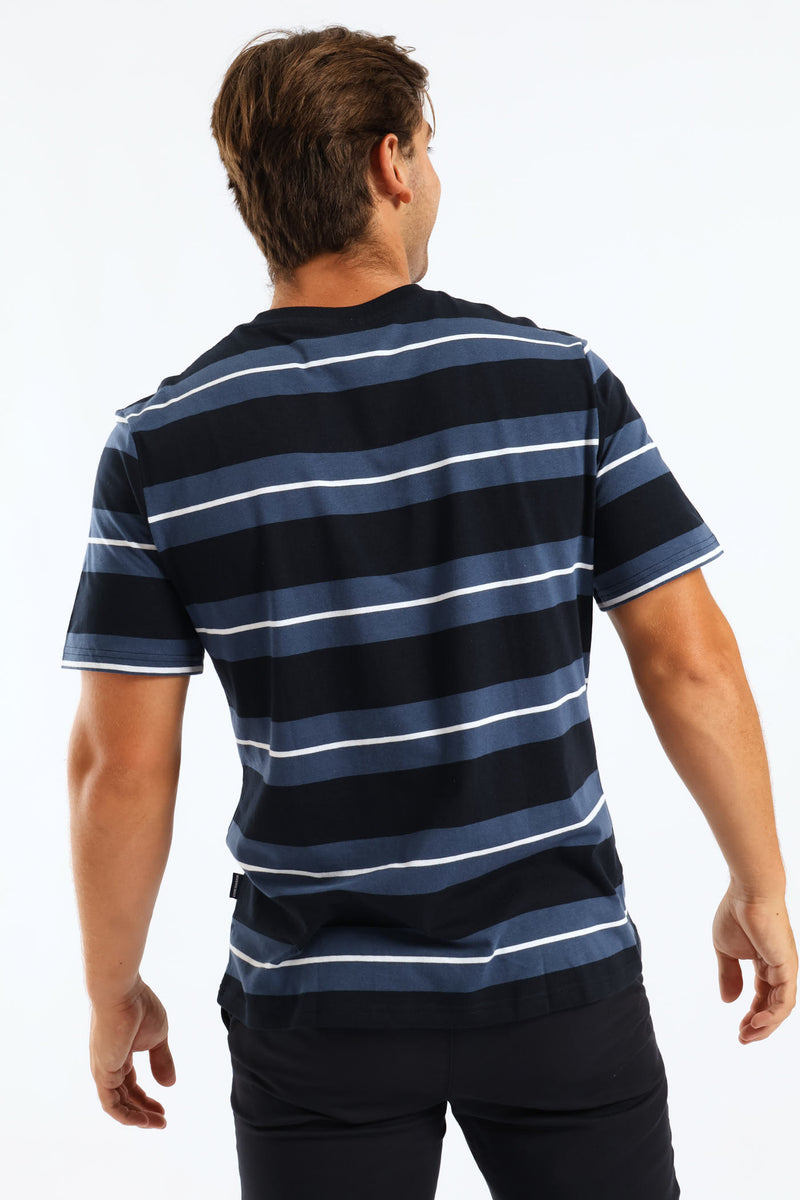 Duo Stripe Tee - Navy