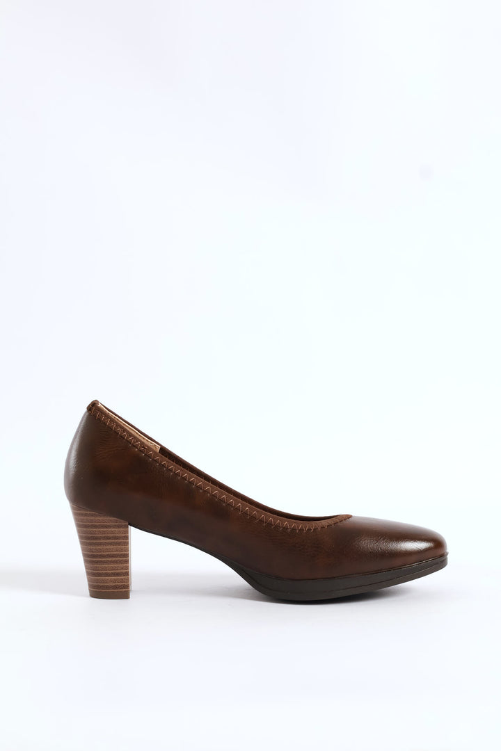 Modern Court Heel - Chocolate