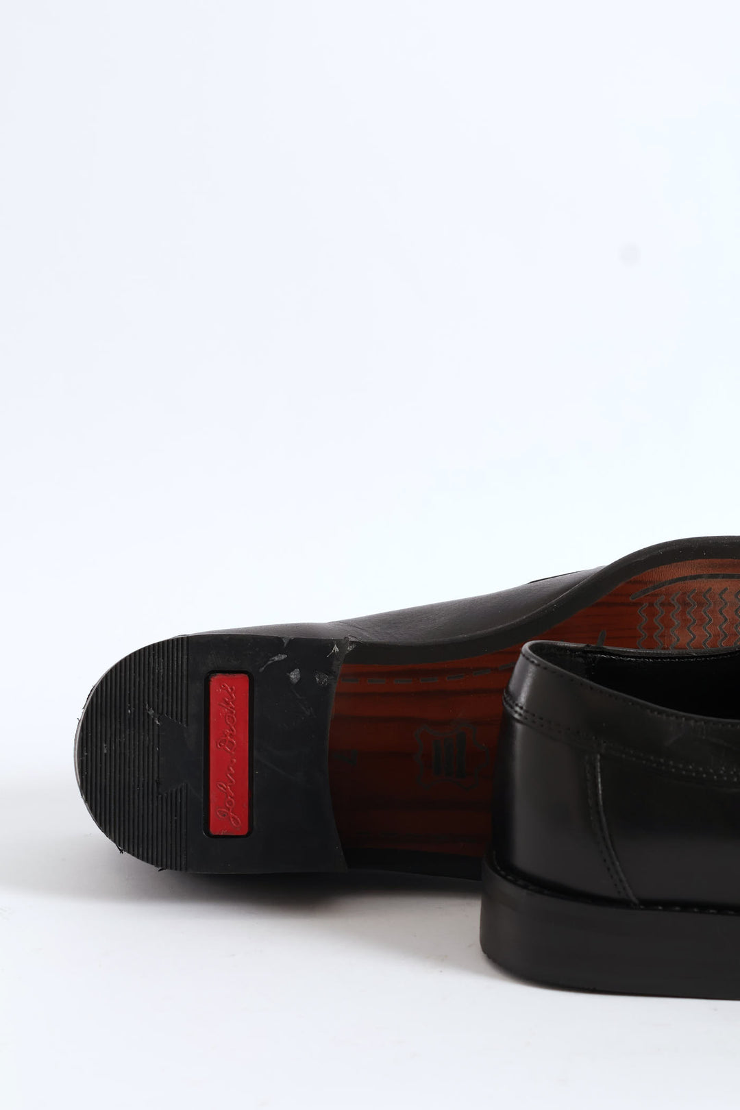 Leather Plain Toe Derby Shoe - Black