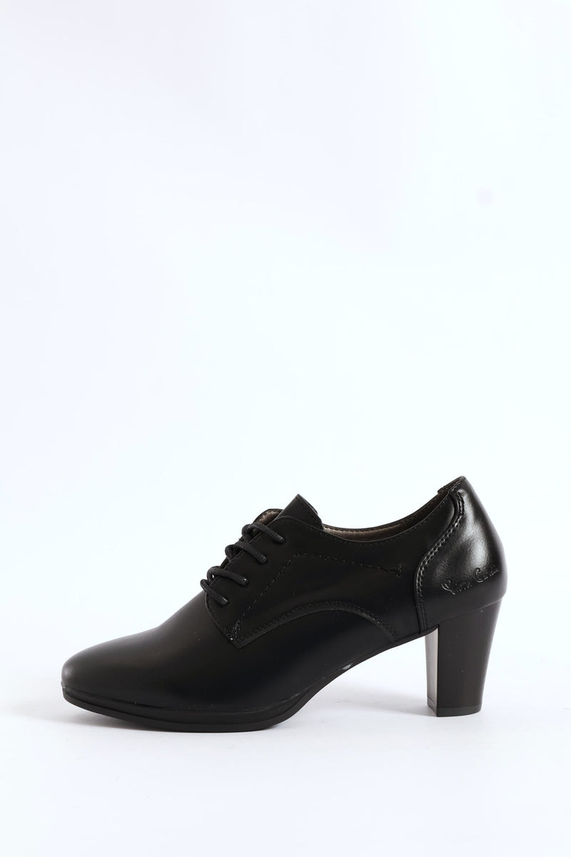 Lace Up Heel - Black