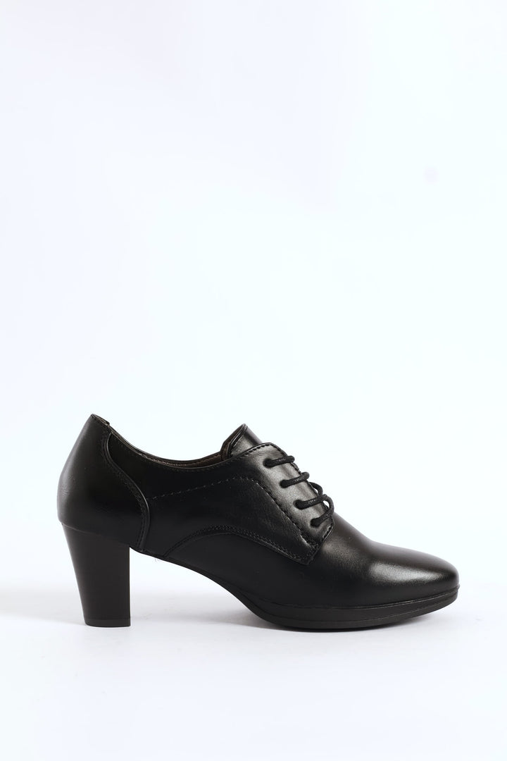Lace Up Heel - Black