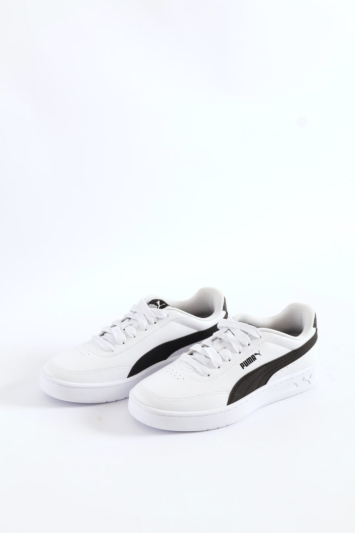 Boys Court Classic Clean Jr Sneaker - White/Black