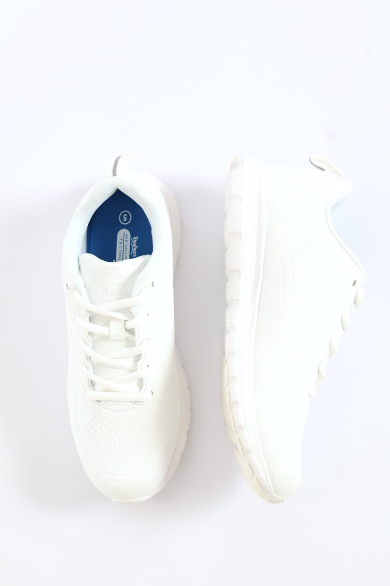 Kids Back To Shool Lace Up Trainer - White