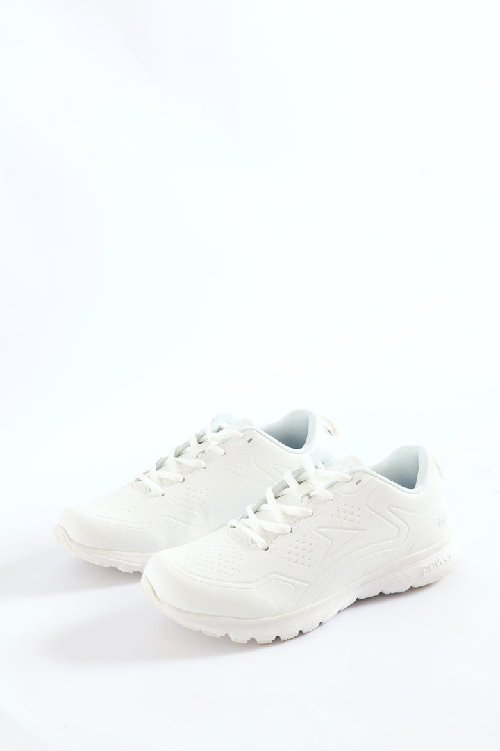 Kids Back To Shool Lace Up Trainer - White