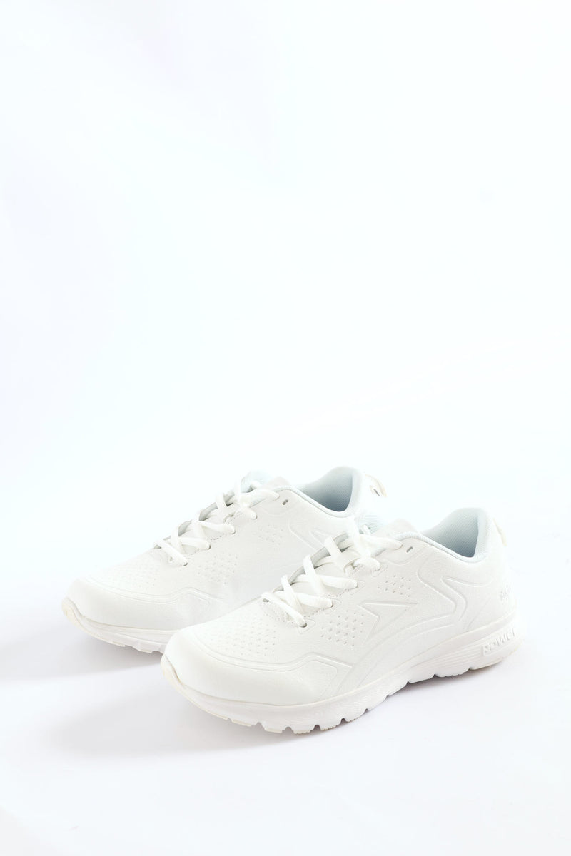 Kids Back To Shool Lace Up Trainer - White