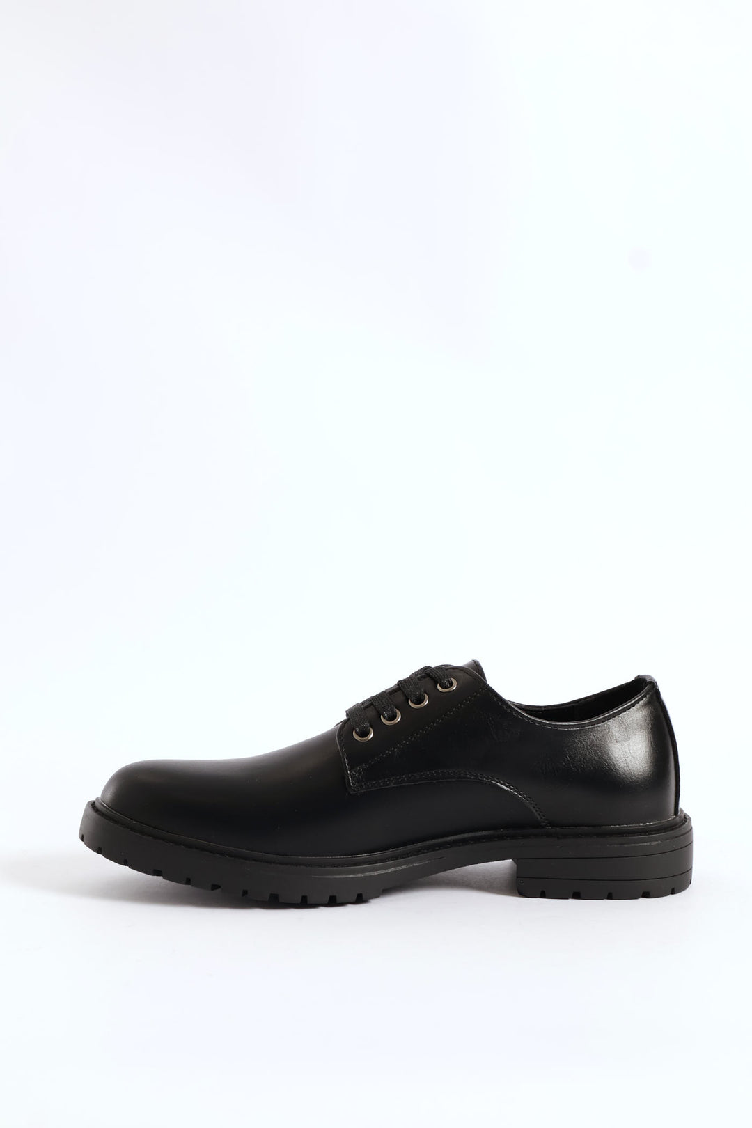 Basic Lace Up Smart Casual Derby Shoe - Black